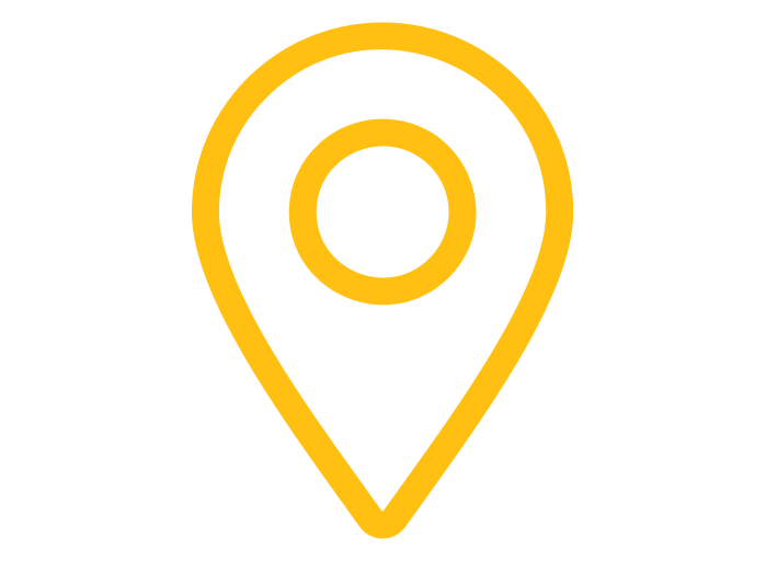 Yellow location pin icon on a white background.