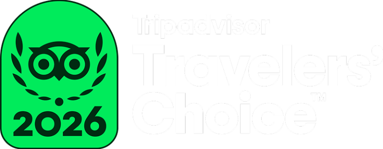 Green TripAdvisor Traveler's Choice 2026 award logo.