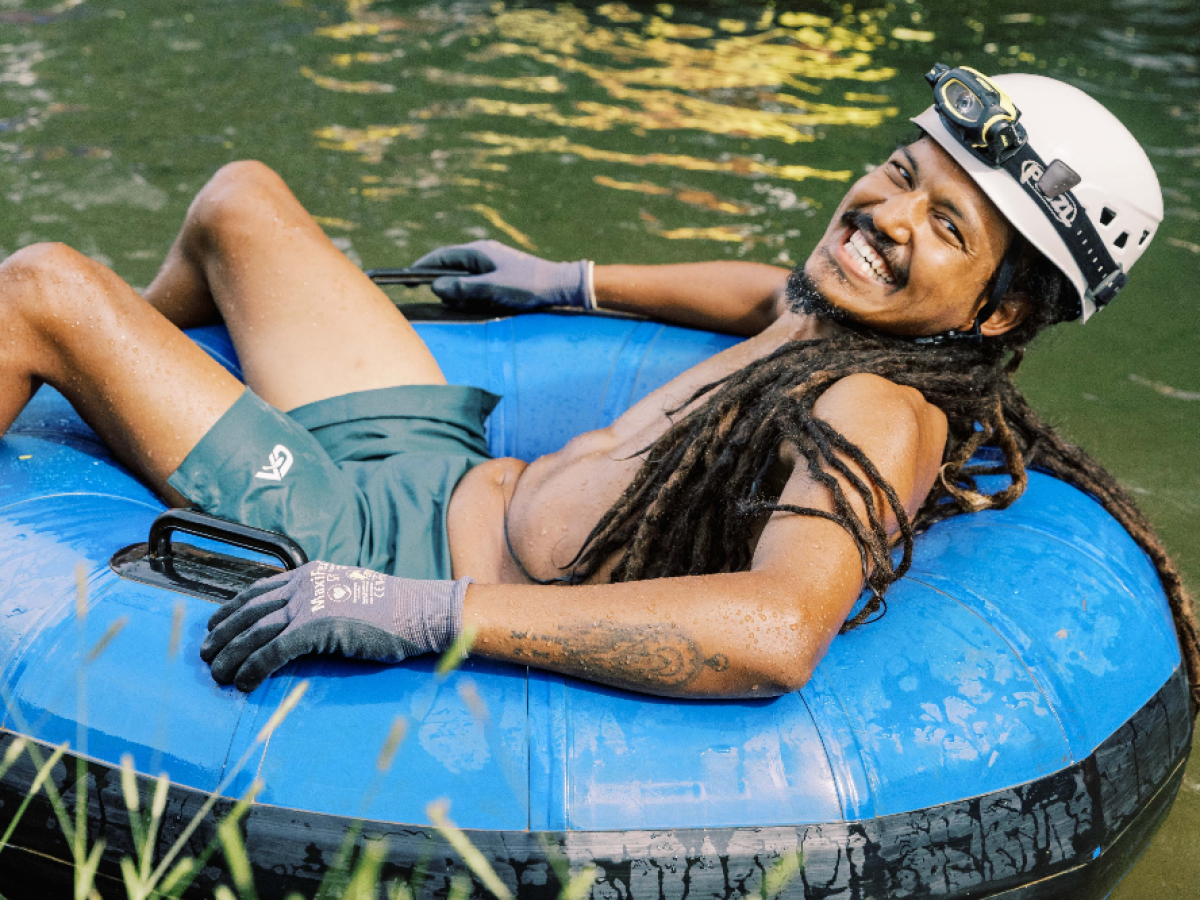 a person lying in a pool of water