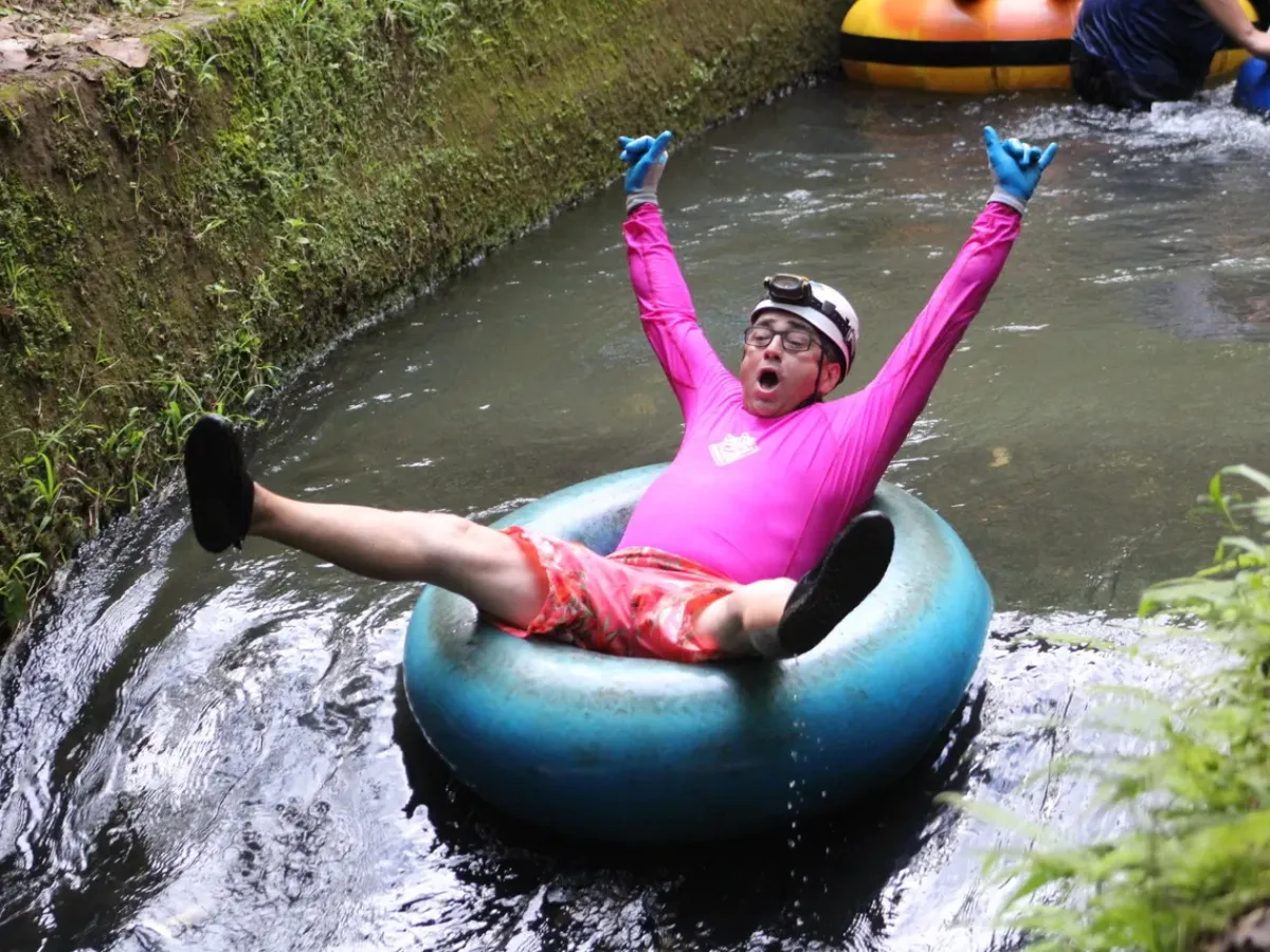 a girl in a pool of water