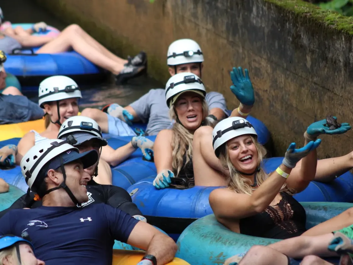 a group of people riding on the back of a person